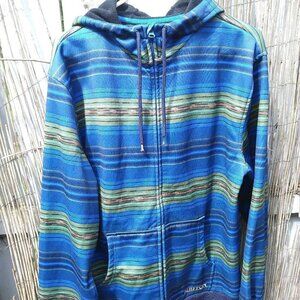 Burnside Striped Zip Men's Hoodie Jacket - L